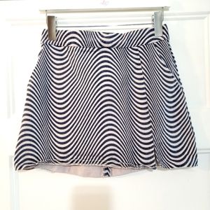 Altar'd State Jean Stripe Mini Skirt Womens S Blue Off White Denim